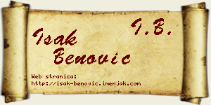 Isak Benović vizit kartica